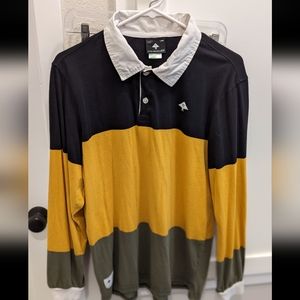 LRG Rugby Shirt Mens medium green yellow